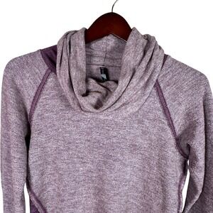 Kuhl Nova Pullover Sweater Womens Small‎ Heather Purple Lagenlook Cowl Wool Cozy